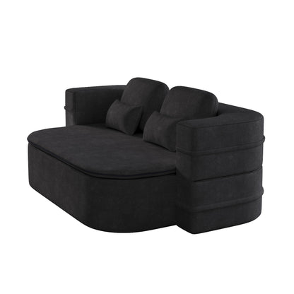 Canapé-lit pliable 2 en 1 75'', convertible en mousse chenille, avec couverture multifonctionnelle, canapé de salon