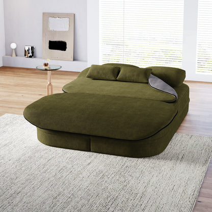 Canapé-lit pliable 2 en 1 75'', convertible en mousse chenille, avec couverture multifonctionnelle, canapé de salon