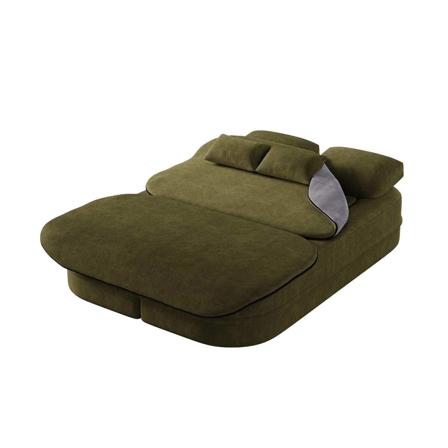 Canapé-lit pliable 2 en 1 75'', convertible en mousse chenille, avec couverture multifonctionnelle, canapé de salon