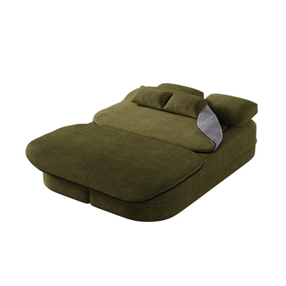 Canapé-lit pliable 2 en 1 75'', convertible en mousse chenille, avec couverture multifonctionnelle, canapé de salon