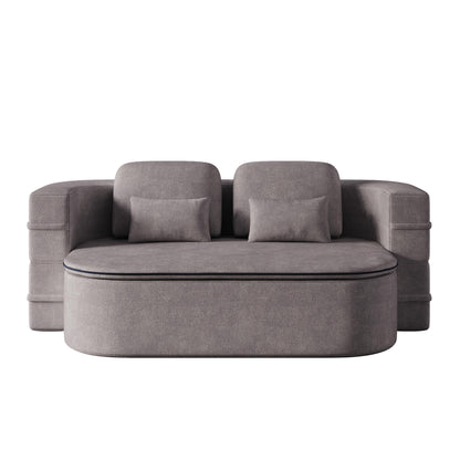 Canapé-lit pliable 2 en 1 75'', convertible en mousse chenille, avec couverture multifonctionnelle, canapé de salon