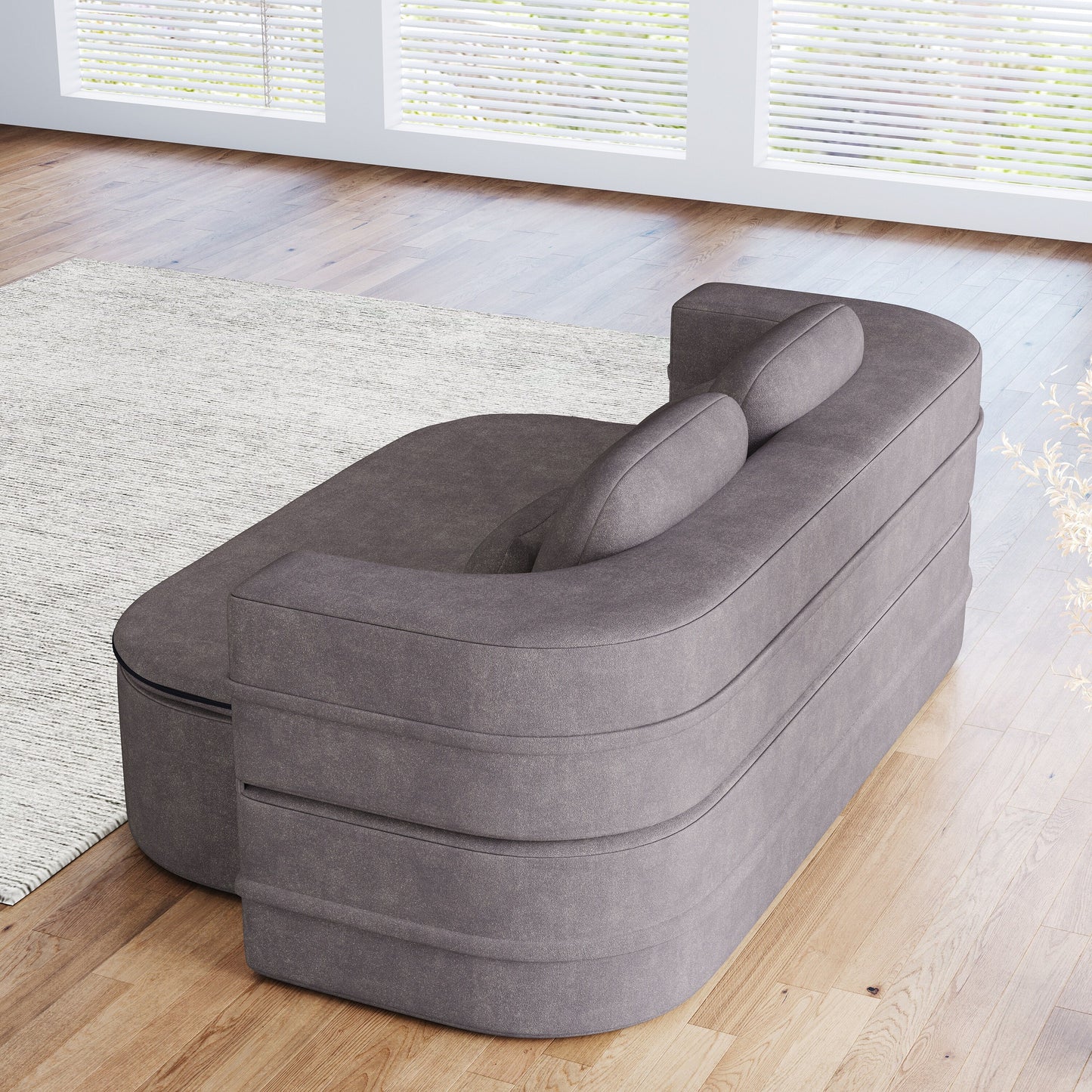 Canapé-lit pliable 2 en 1 75'', convertible en mousse chenille, avec couverture multifonctionnelle, canapé de salon