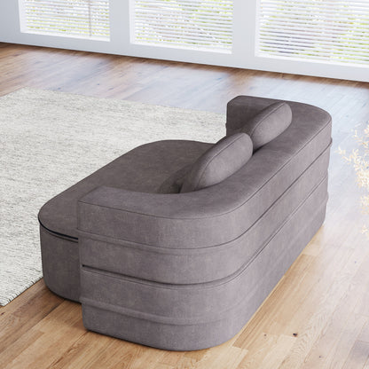 Canapé-lit pliable 2 en 1 75'', convertible en mousse chenille, avec couverture multifonctionnelle, canapé de salon
