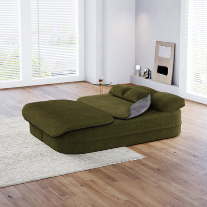 Canapé-lit pliable 2 en 1 75'', convertible en mousse chenille, avec couverture multifonctionnelle, canapé de salon