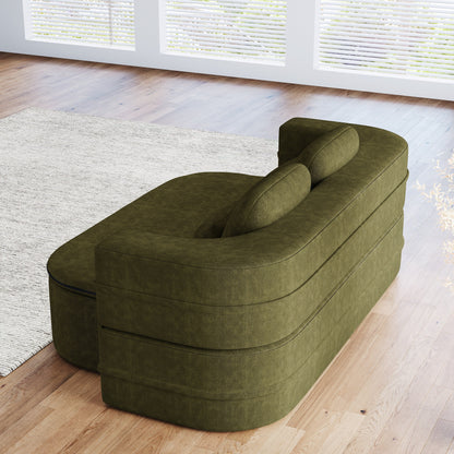 Canapé-lit pliable 2 en 1 75'', convertible en mousse chenille, avec couverture multifonctionnelle, canapé de salon