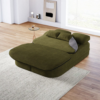 Canapé-lit pliable 2 en 1 75'', convertible en mousse chenille, avec couverture multifonctionnelle, canapé de salon