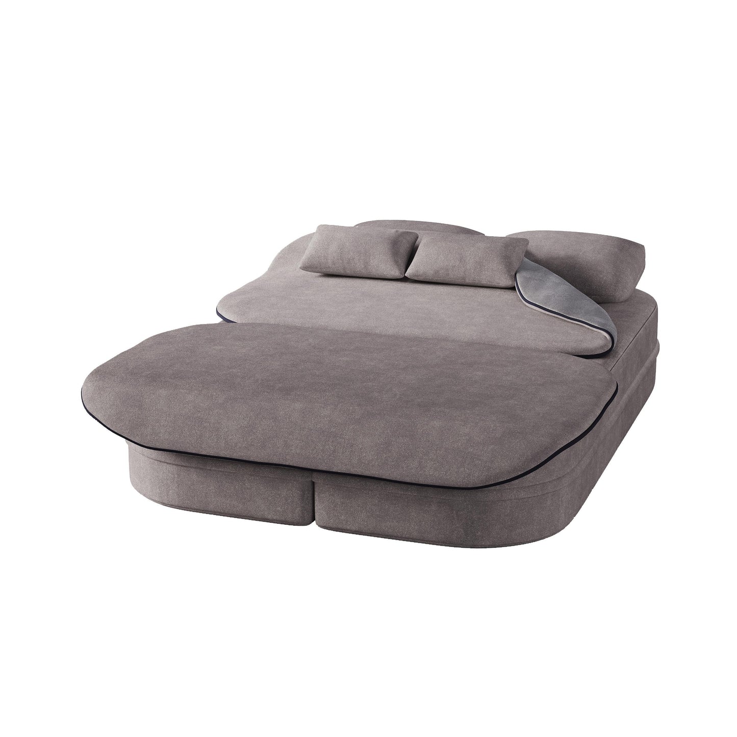 Canapé-lit pliable 2 en 1 75'', convertible en mousse chenille, avec couverture multifonctionnelle, canapé de salon