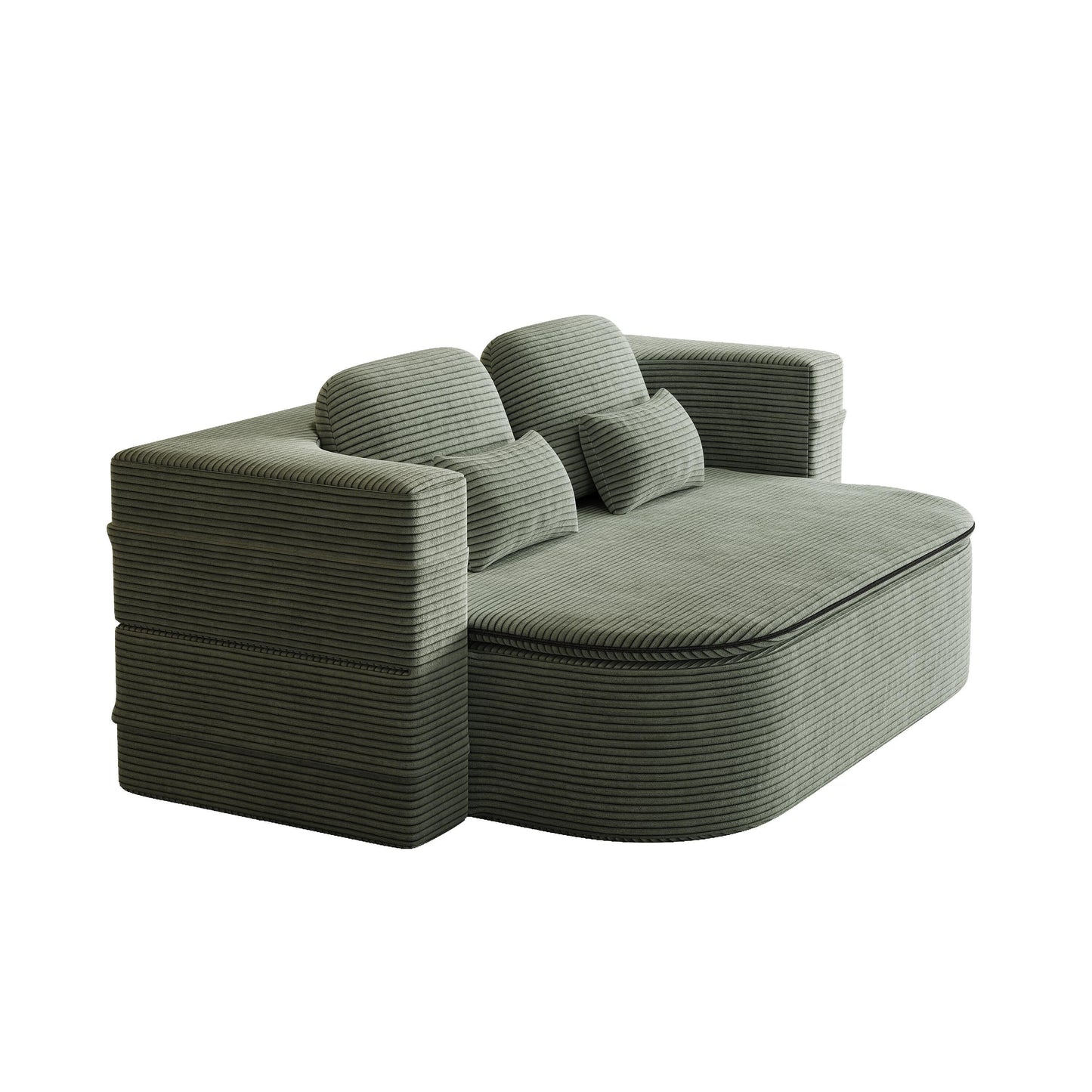 Canapé-lit pliable 2 en 1 de 75 pouces, convertible en mousse avec couverture multifonctionnelle, canapé-lit de sol