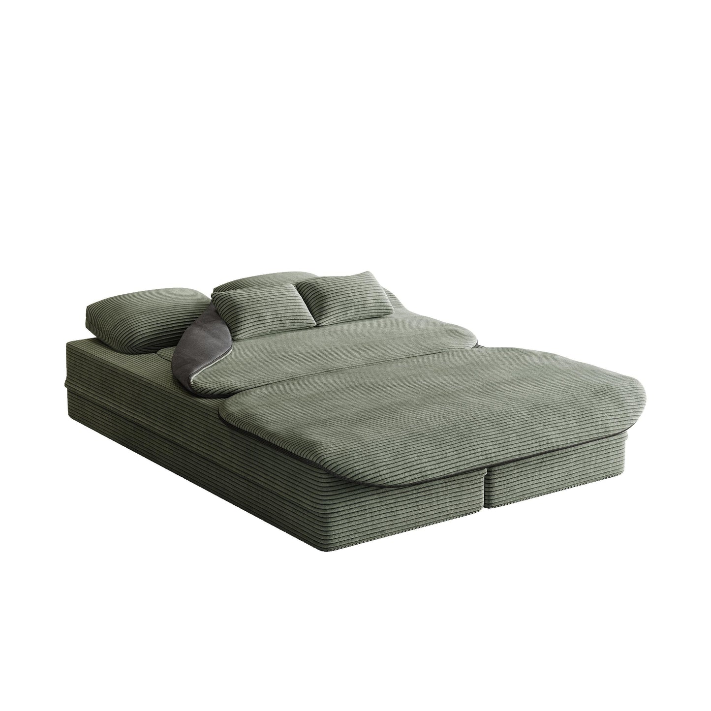 Canapé-lit pliable 2 en 1 de 75 pouces, convertible en mousse avec couverture multifonctionnelle, canapé-lit de sol
