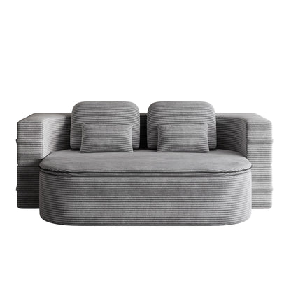 Canapé-lit pliable 2 en 1 de 75 pouces, convertible en mousse avec couverture multifonctionnelle, canapé-lit de sol