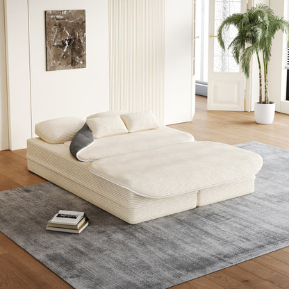 Canapé-lit pliable 2 en 1 de 75 pouces, convertible en mousse avec couverture multifonctionnelle, canapé-lit de sol