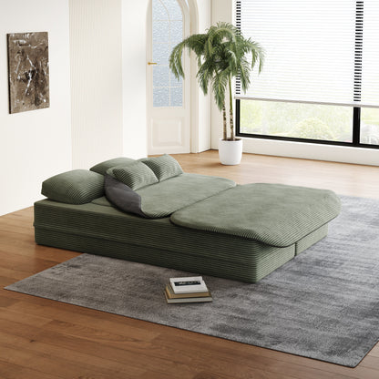 Canapé-lit pliable 2 en 1 de 75 pouces, convertible en mousse avec couverture multifonctionnelle, canapé-lit de sol