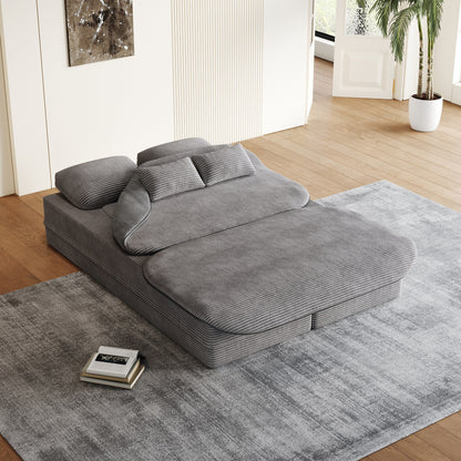 Canapé-lit pliable 2 en 1 de 75 pouces, convertible en mousse avec couverture multifonctionnelle, canapé-lit de sol