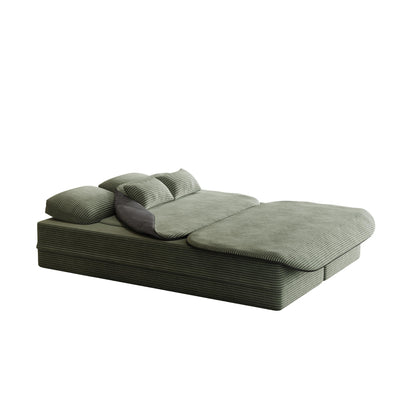 Canapé-lit pliable 2 en 1 de 75 pouces, convertible en mousse avec couverture multifonctionnelle, canapé-lit de sol