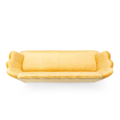 Canapé 3 places en velours avec coutures en canal et pieds en métal pour salon (76,25 po)
