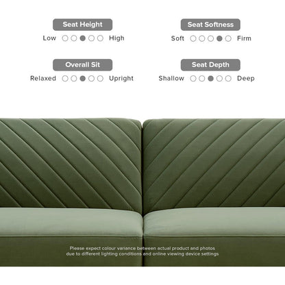 Canapé-lit futon moderne du milieu du siècle 76,8 po - Petit canapé-lit causeuse avec housse en velours de qualité supérieure pour le salon, vert olive