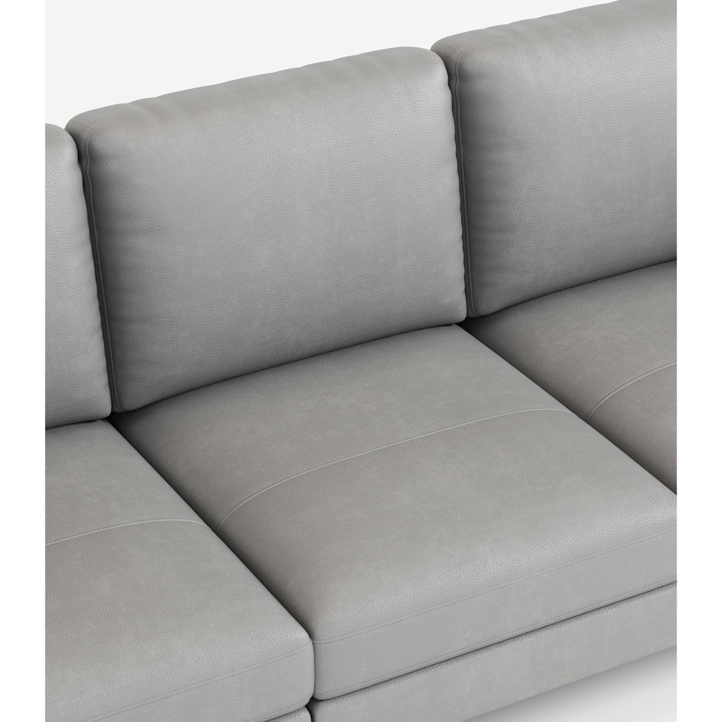 Canapé 3 places en cuir véritable 77 avec chargeur USB, coussins haute résilience et pieds en métal noir