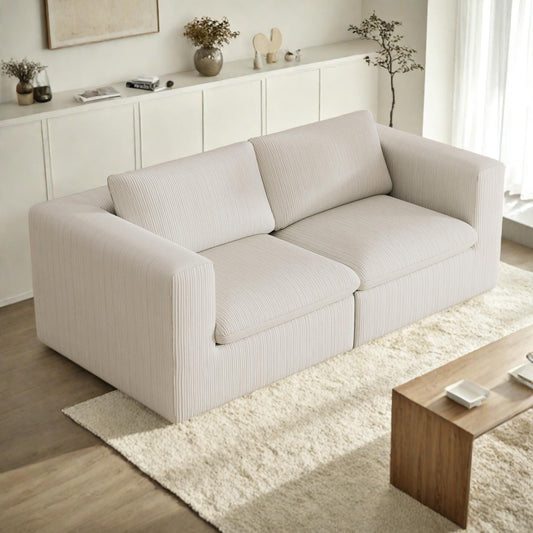 Canapé modulaire Cloud 2 places en velours côtelé 78,74 po, sans assemblage requis