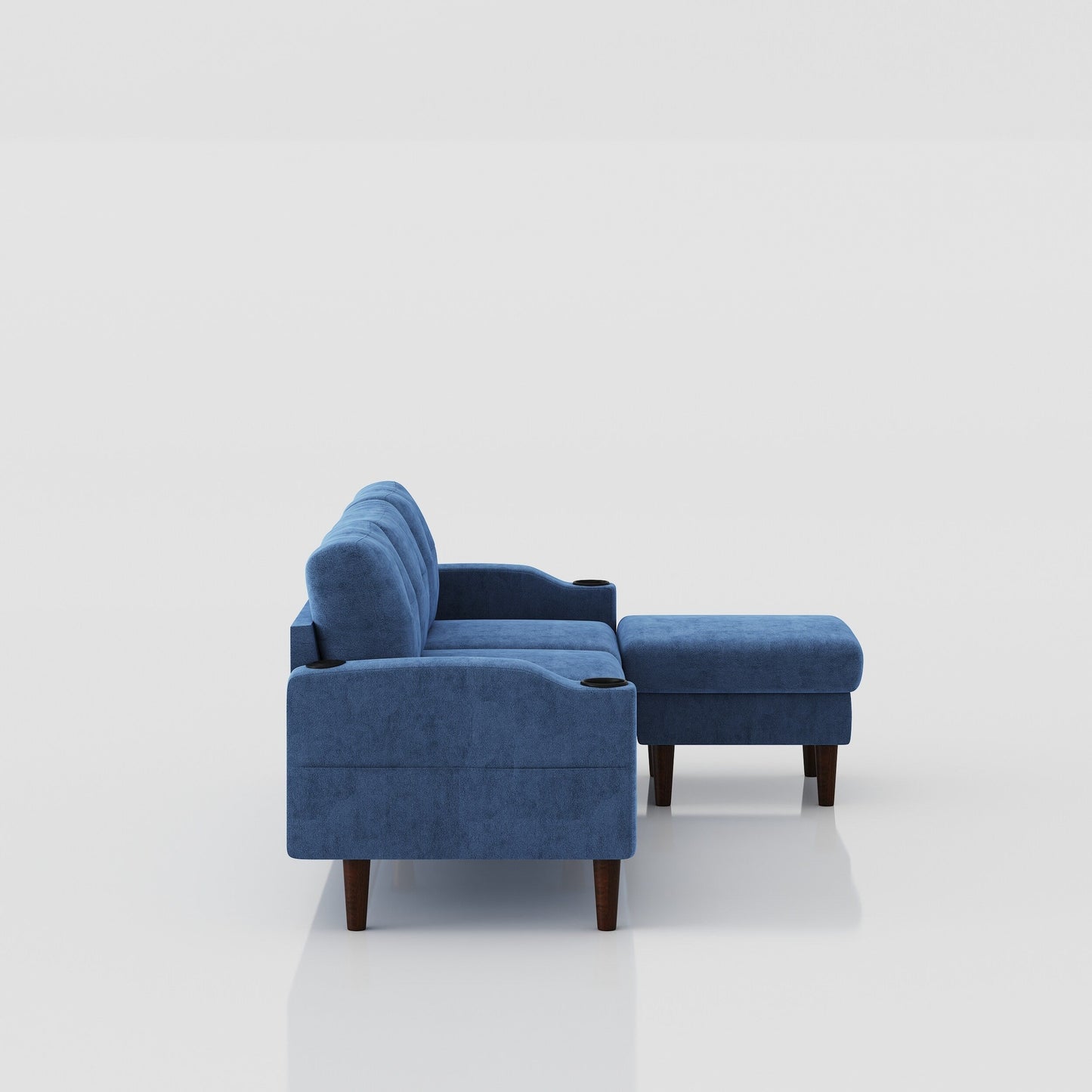 Canapé convertible en L en tissu 78,74 $ avec pouf de rangement, port USB et porte-gobelet