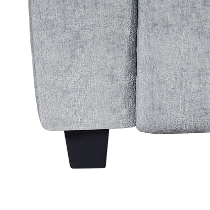 Canapé 3 places rembourré en chenille 78,7 avec pieds en plastique et 2 coussins pour le salon