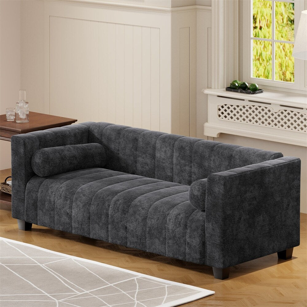 Canapé rembourré en chenille 78,7 avec pieds