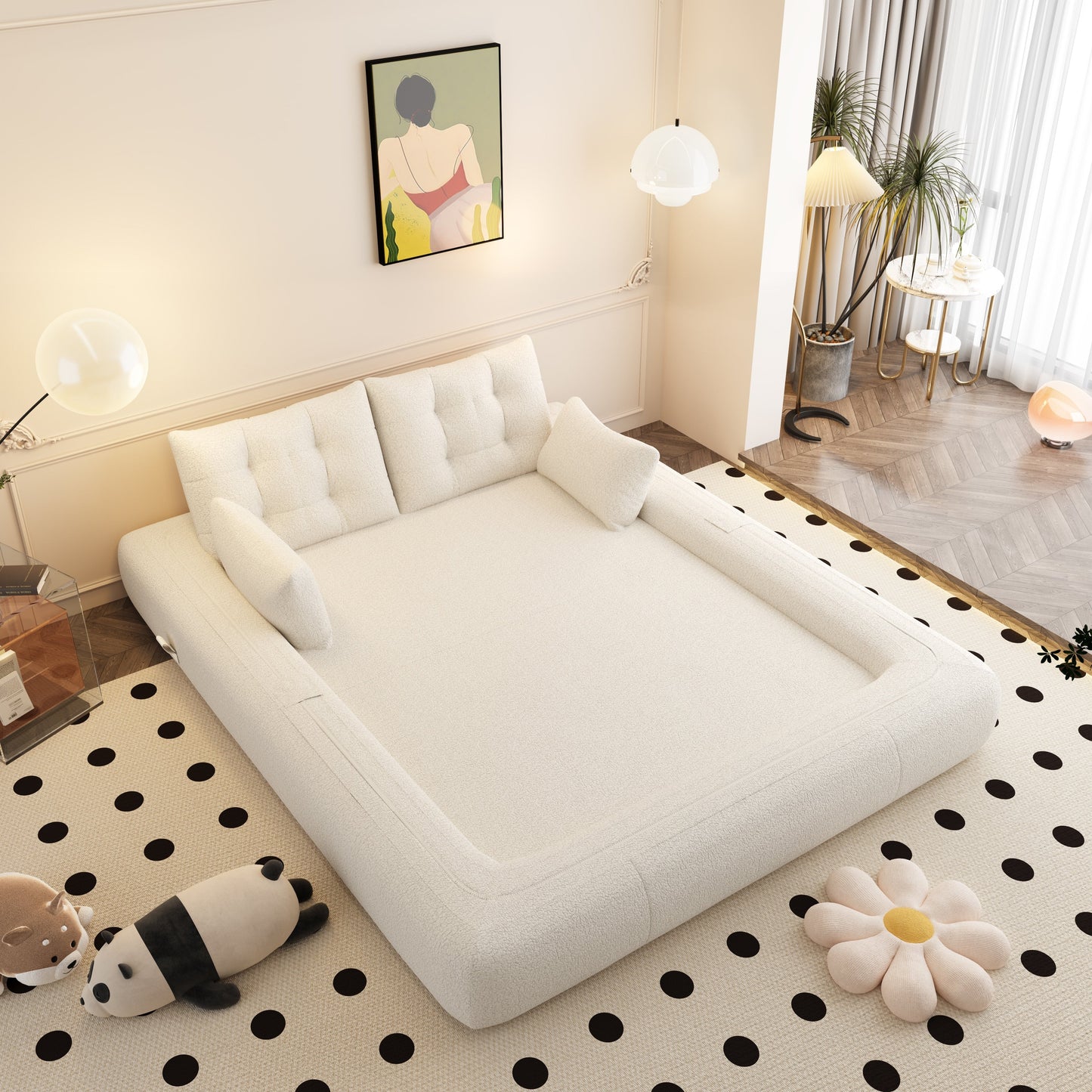 Lit pour chien 78,7 pouces, canapé-lit pliable 3 en 1