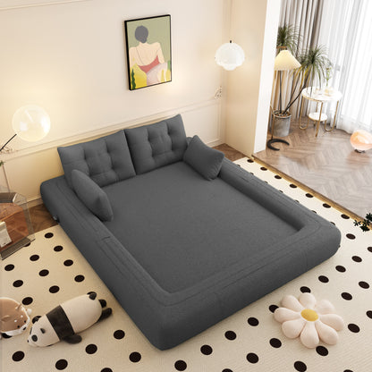 Lit pour chien 78,7 pouces, canapé-lit pliable 3 en 1