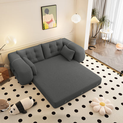 Lit pour chien 78,7 pouces, canapé-lit pliable 3 en 1