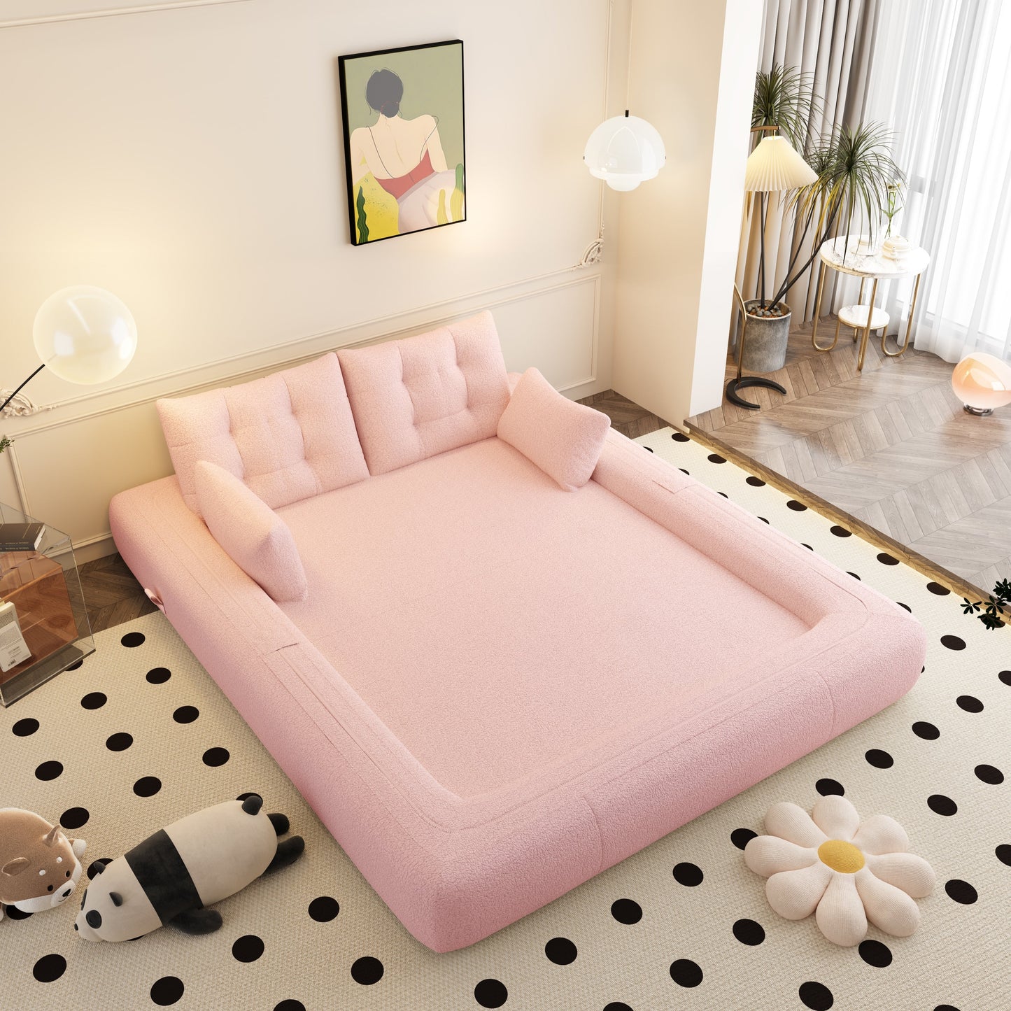 Lit pour chien 78,7 pouces, canapé-lit pliable 3 en 1