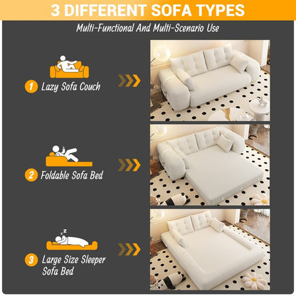 Canapé-lit 3 places modulable Teddy 78.7, convertible