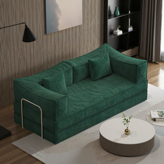 Canapé modulaire de 78,8 pouces, canapé convertible en bloc de pudding, canapé-lit sur pied avec accoudoirs et canapé-lit confortable
