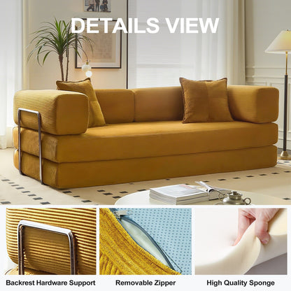 Canapé-lit convertible de 78,8 cm avec coussin et accoudoirs