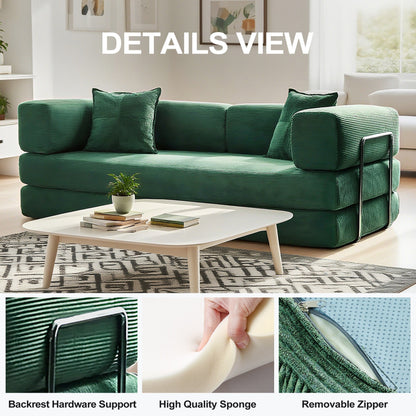 Canapé-lit convertible de 78,8 cm avec coussin et accoudoirs