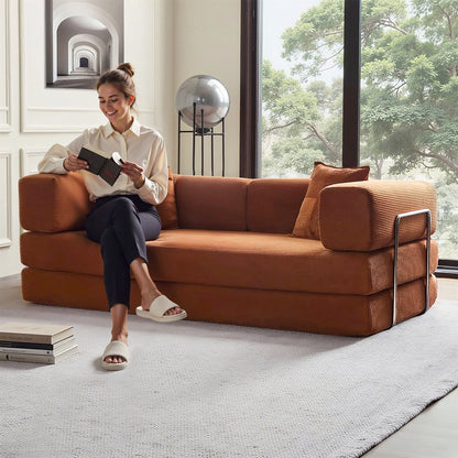 Canapé-lit convertible de 78,8 cm avec coussin et accoudoirs