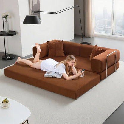 Canapé-lit convertible de 78,8 cm avec coussin et accoudoirs