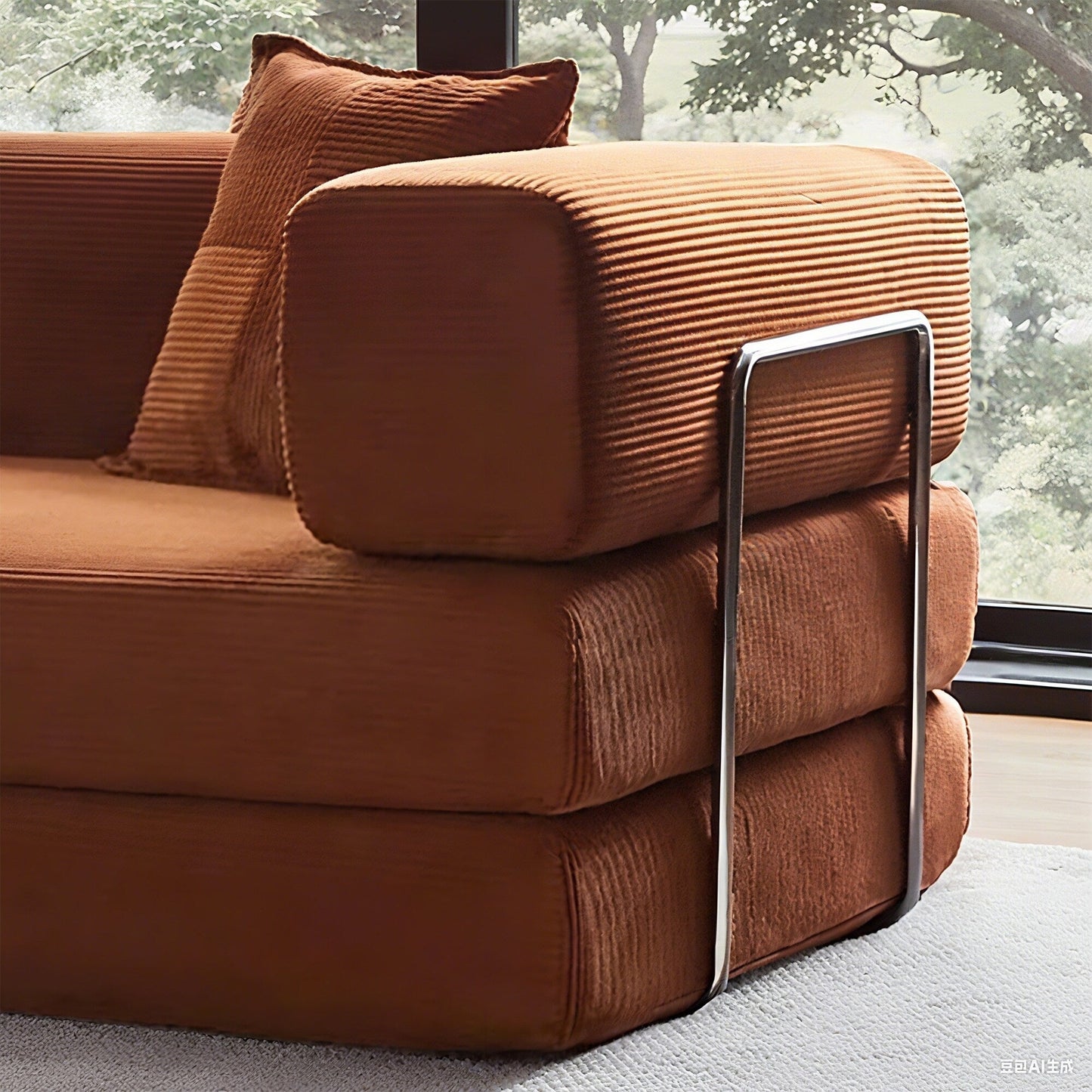 Canapé-lit convertible de 78,8 cm avec coussin et accoudoirs