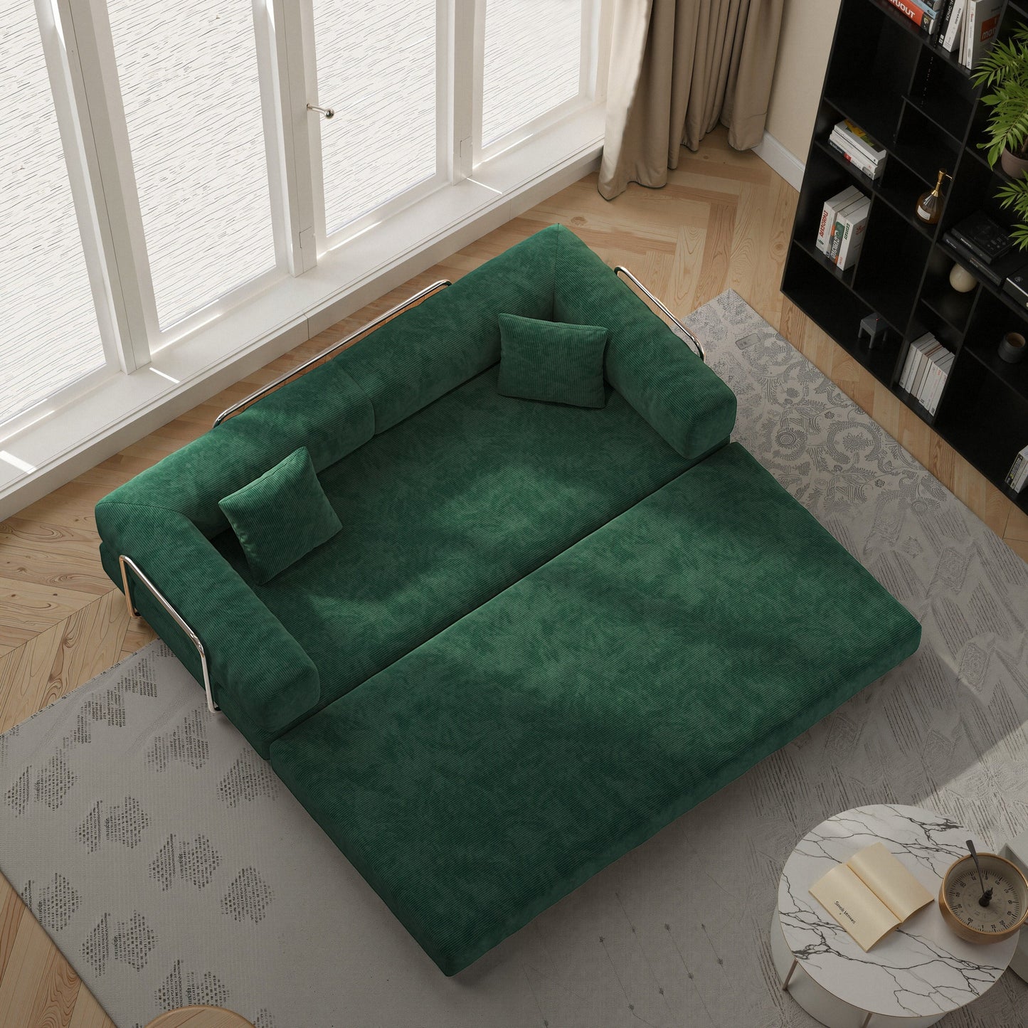 Canapé sectionnel modulaire de 78,8 pouces, canapé convertible en bloc de pudding, canapé-lit sur pied avec accoudoirs, canapé-lit confortable
