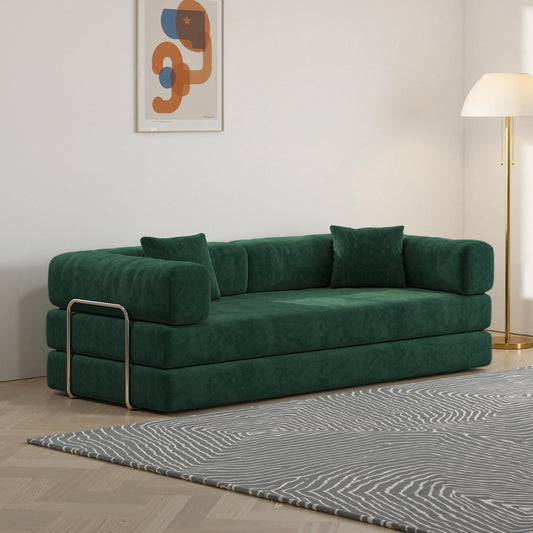 Canapé sectionnel modulaire de 78,8 pouces, canapé convertible en bloc de pudding, canapé-lit sur pied avec accoudoirs, canapé-lit confortable