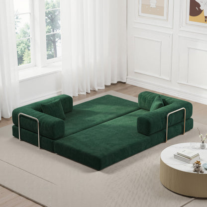 Canapé sectionnel modulaire de 78,8 pouces, canapé convertible en bloc de pudding, canapé-lit sur pied avec accoudoirs, canapé-lit confortable