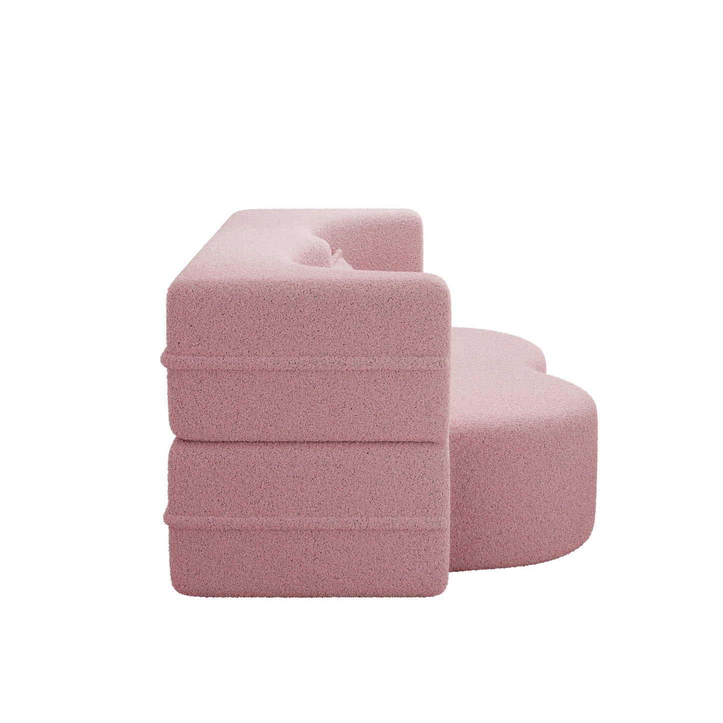 Canapé-lit convertible en tissu Teddy de 78 pouces, rempli de mousse, avec 2 oreillers et matelas pliant pour le salon