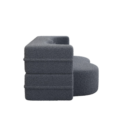 Canapé-lit convertible en tissu Teddy de 78 pouces, rempli de mousse, avec 2 oreillers et matelas pliant pour le salon