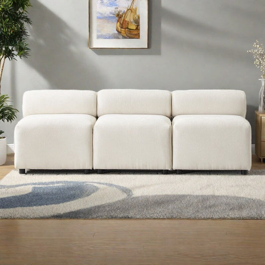 Canapé sectionnel modulaire 3 pièces en tissu 78 avec mousse haute résilience, ressorts sinueux et cadre en bois massif