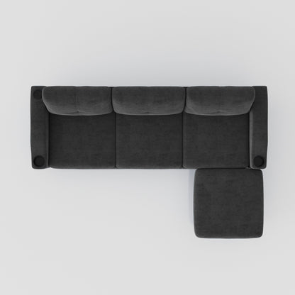 Canapé convertible en L en tissu de 78 po avec rangement, port USB et porte-gobelet – Idéal pour les petits espaces