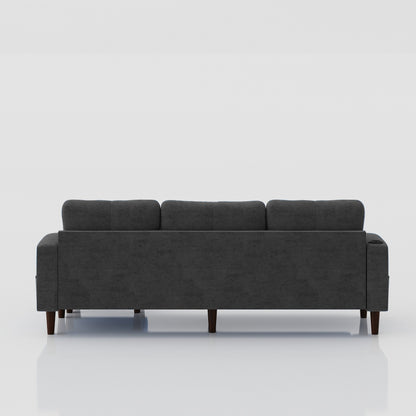 Canapé convertible en L en tissu de 78 po avec rangement, port USB et porte-gobelet – Idéal pour les petits espaces