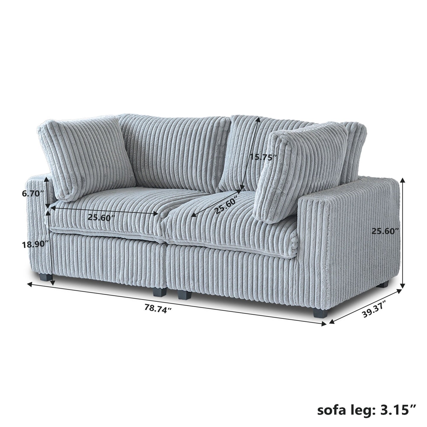 Canapé-lit en tissu pelucheux de 78 po