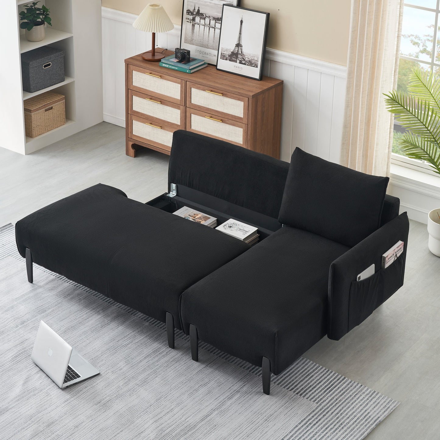 Canapé de 79,50 pouces de long, avec des sièges spacieux et confortables, pour appartement, bureau, salon