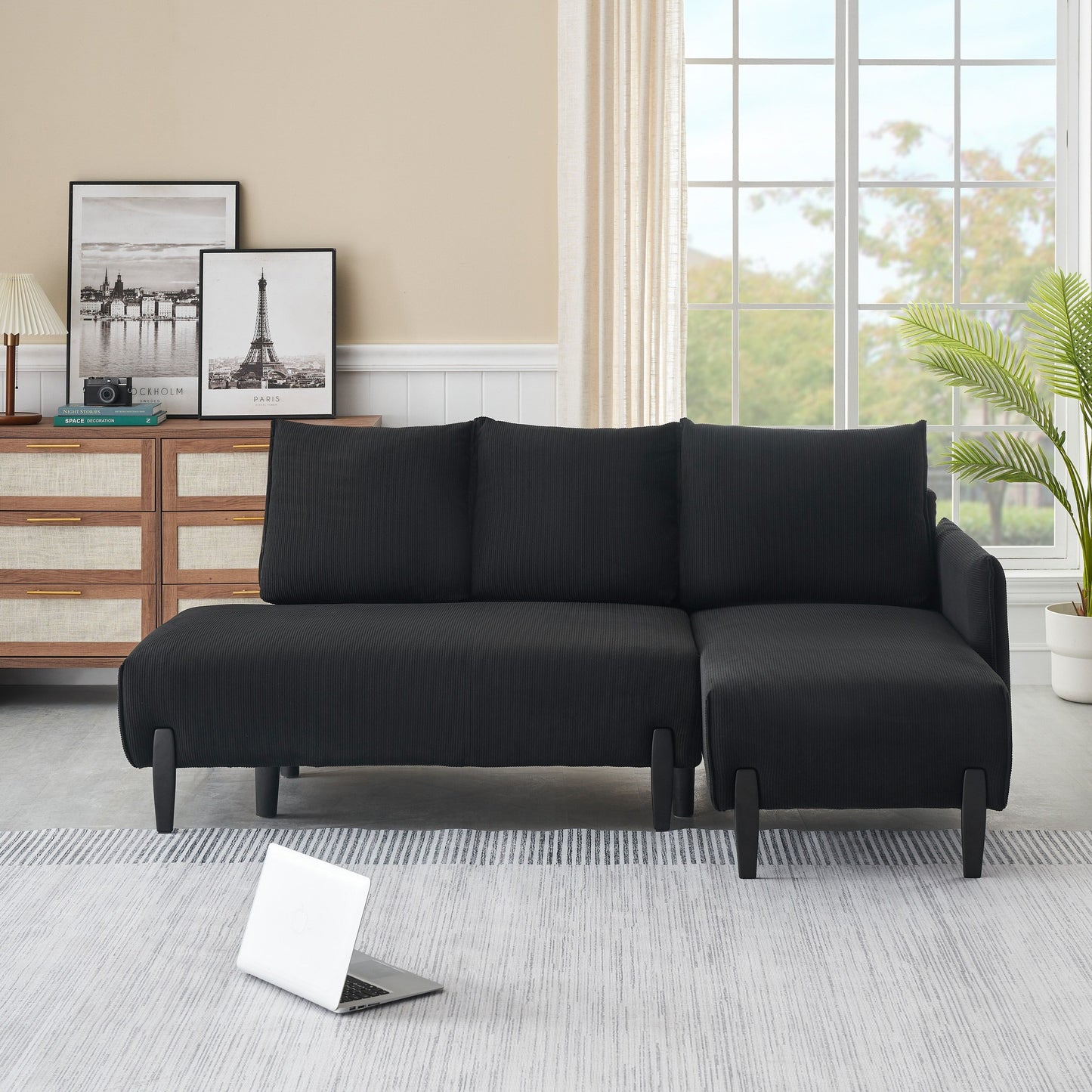 Canapé de 79,50 pouces de long, avec des sièges spacieux et confortables, pour appartement, bureau, salon