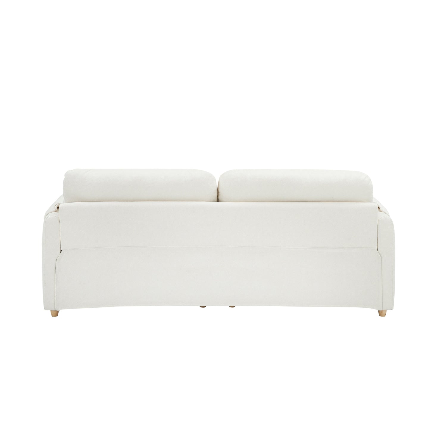 Tissu de canapé en coton et lin Teddy de 79,50 pouces de long, avec pieds longs coniques en métal, bande métallique assortie, élégant et simple