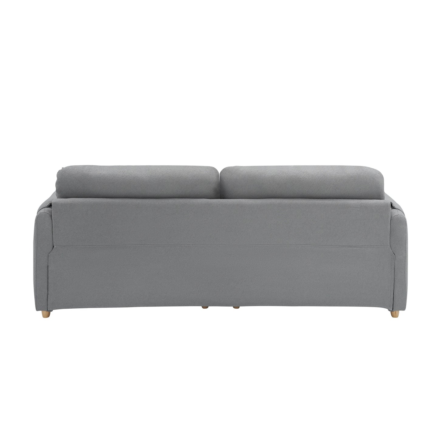 Tissu de canapé en coton et lin Teddy de 79,50 pouces de long, avec pieds longs coniques en métal, bande métallique assortie, élégant et simple