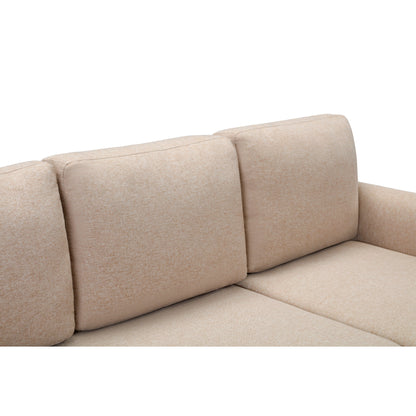 Canapé 3 places en tissu réglable en forme de L de 79,5 po avec lit gigogne et méridienne de rangement